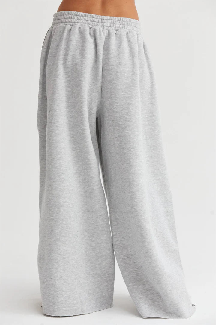 SWEATPANTS W/ELASTIC WAIST AND WORKING ZIPPER ON SIDES