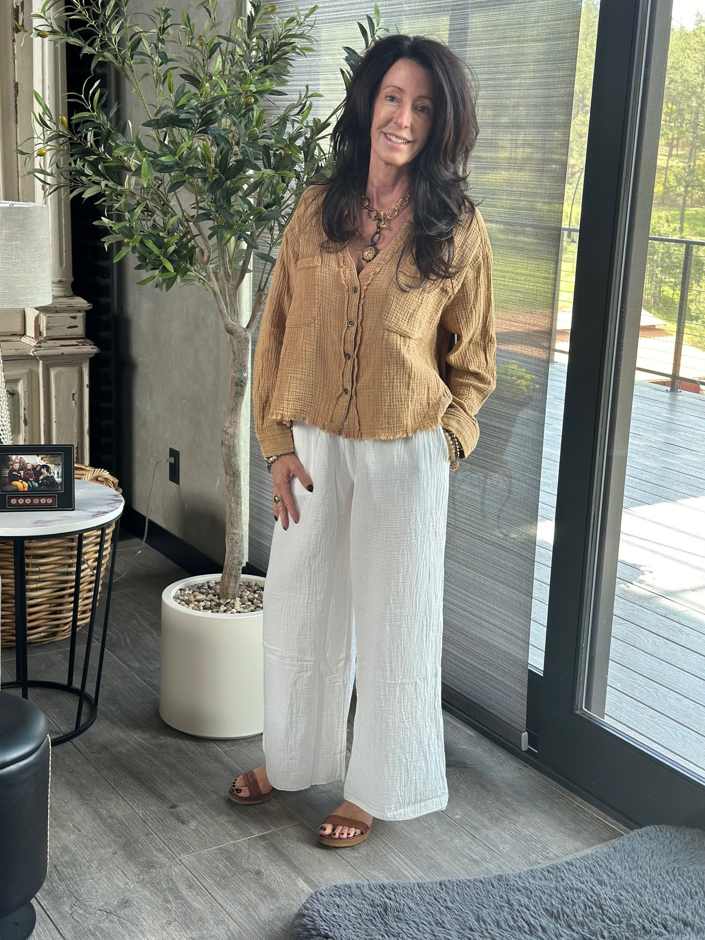 BOHO WIDE LEG GAUZE PANT