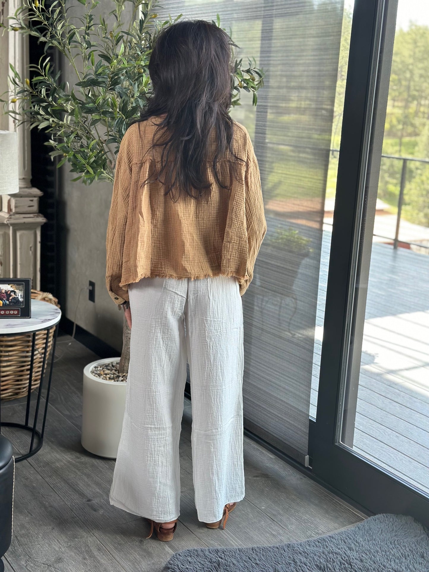 BOHO WIDE LEG GAUZE PANT