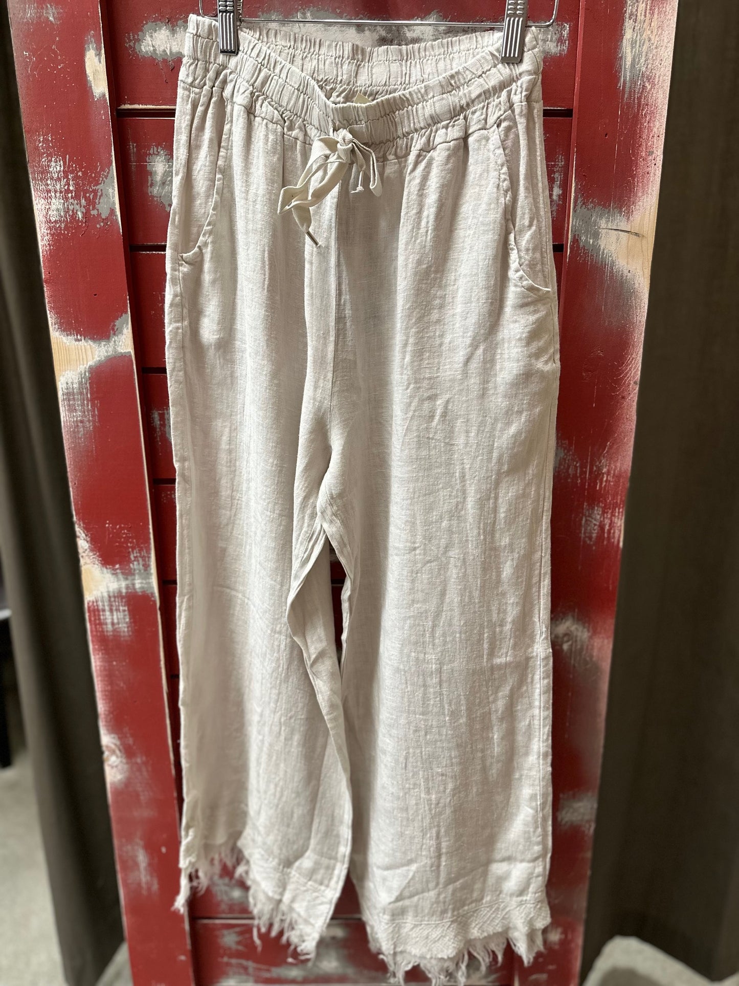 LINEN PULL ON DRAWSTRING PANT