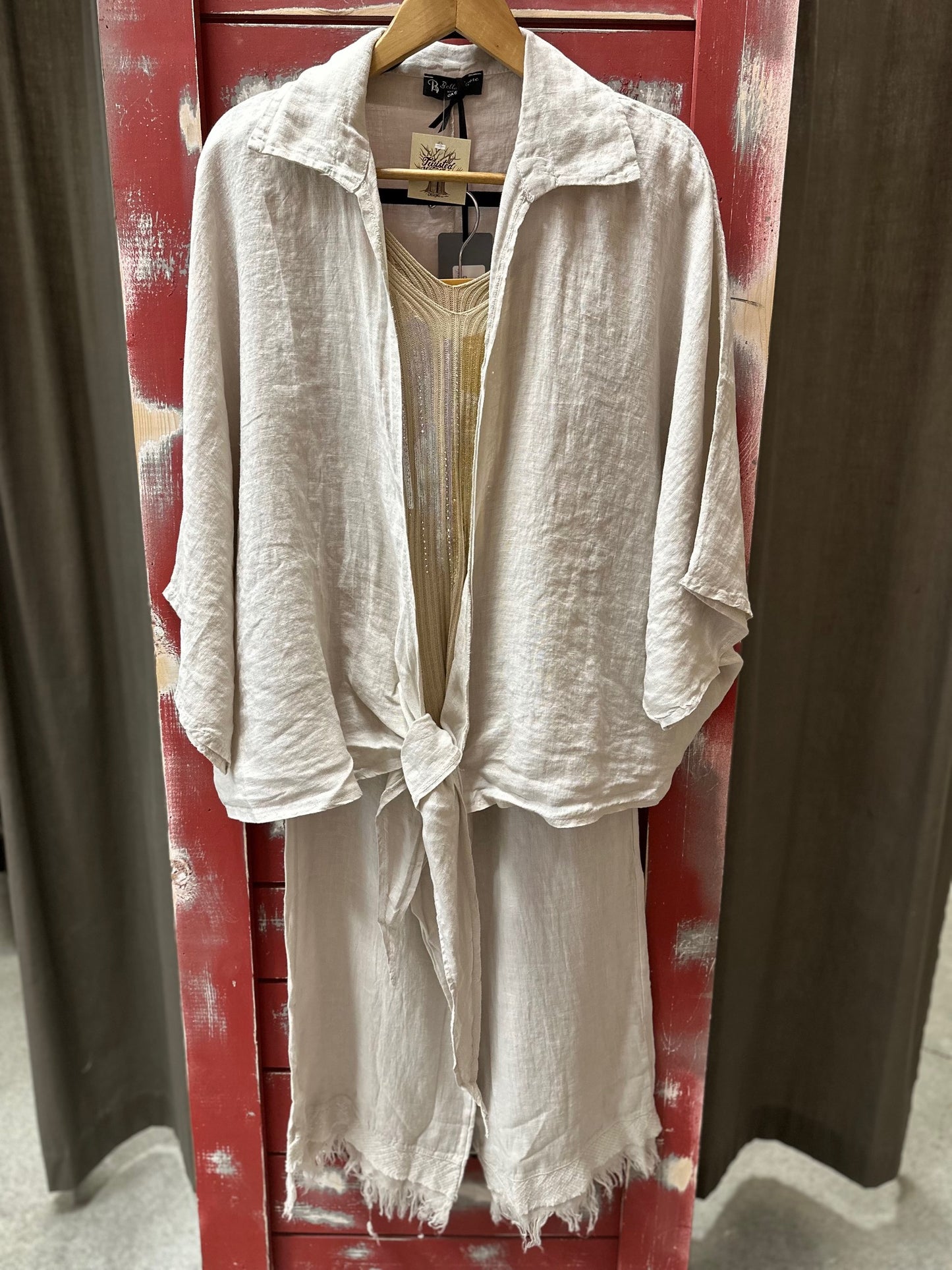 LINEN PULL ON DRAWSTRING PANT