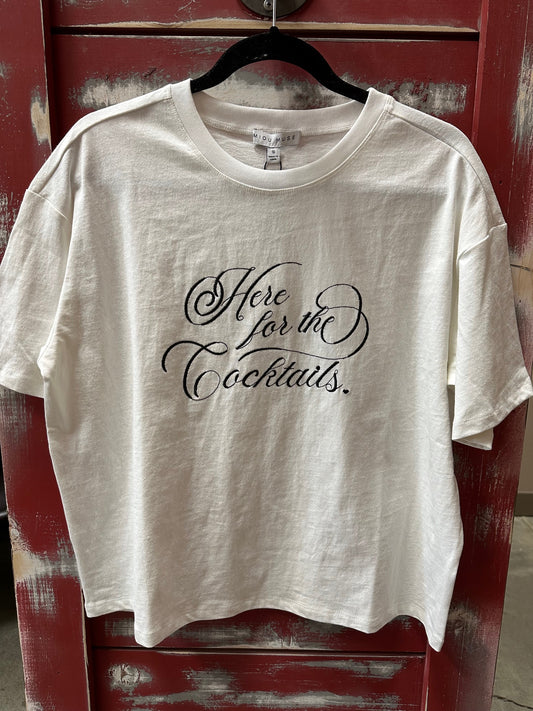 LETTER EMBROIDERY FRONT T-SHIRT