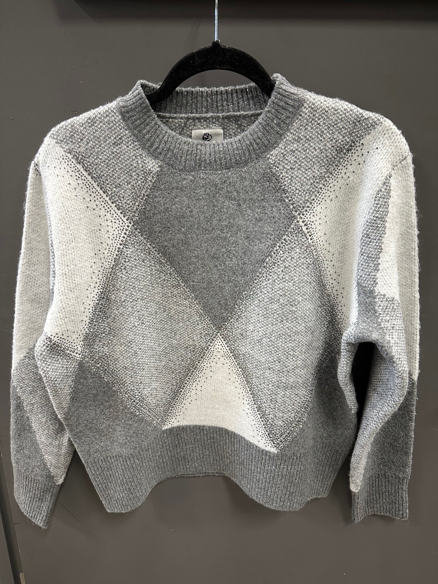 SPARKLE DESIGN LONG SLEEVE KNIT SWEATER