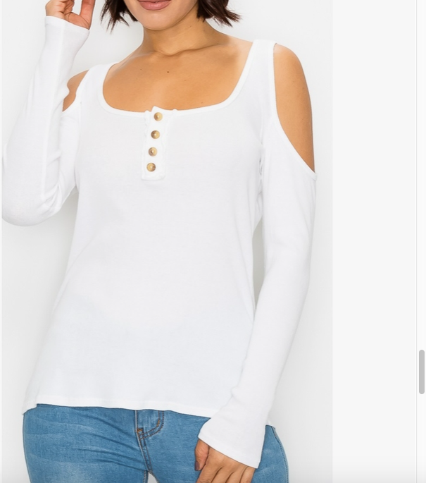 V neck best sale cold shoulder tops