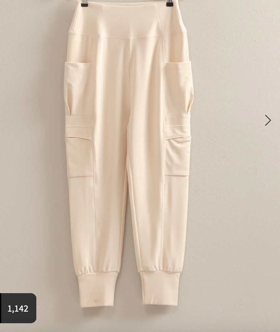 HIGH WAIST POCKET DETAIL KNIT PANT