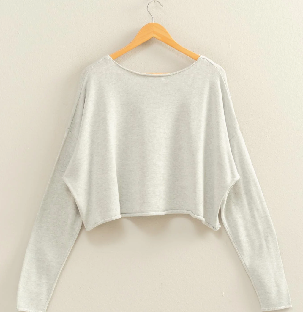 WIDE NECK DROP SHOULDER RELAXED FIT SWEATER