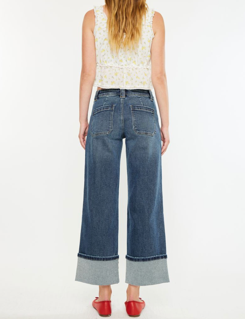 KANCAN MID RISE WIDE LEG JEAN