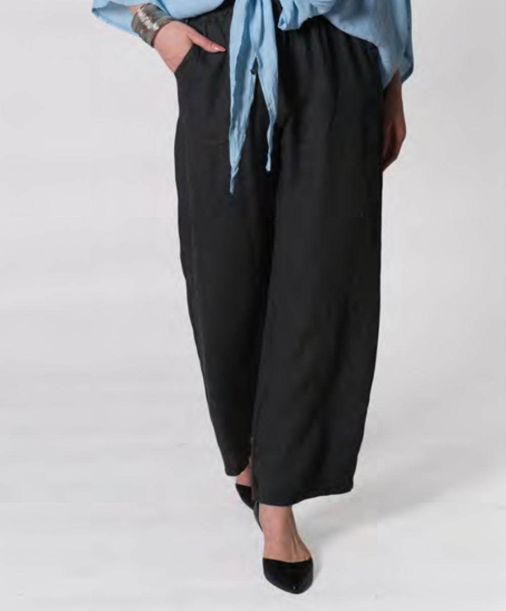 LINEN PULL ON PANT WITH POCKETS