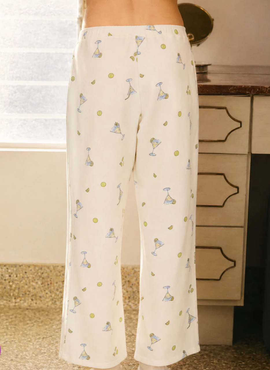 MARTINI MOTIF KNIT LOUNGE PANTS
