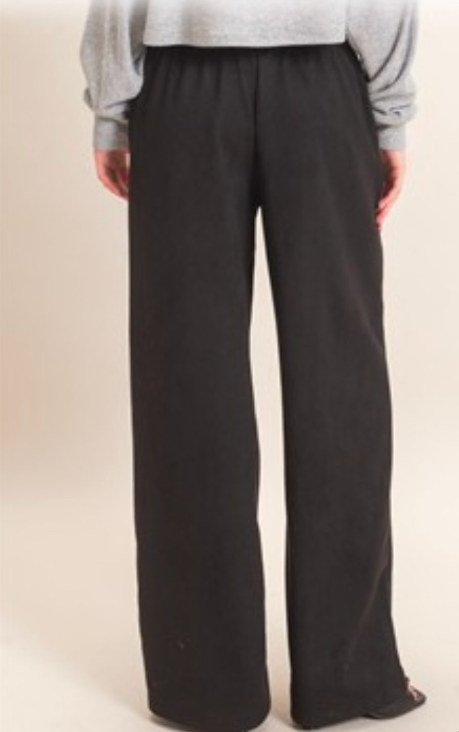 ELASTIC TIE PULL ON FAUX SUEDE PANTS
