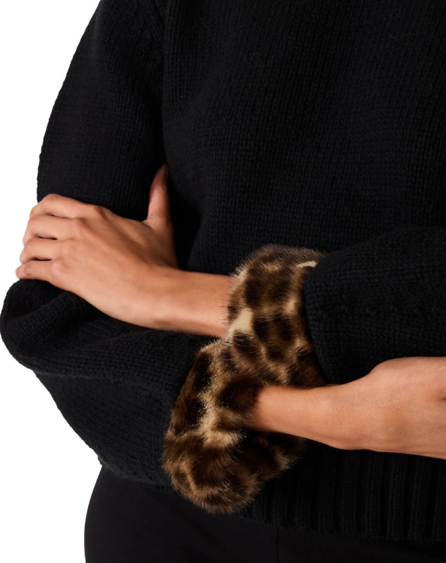 STEVE MADDEN ORION SWEATER WITH FAUX FUR CUFF