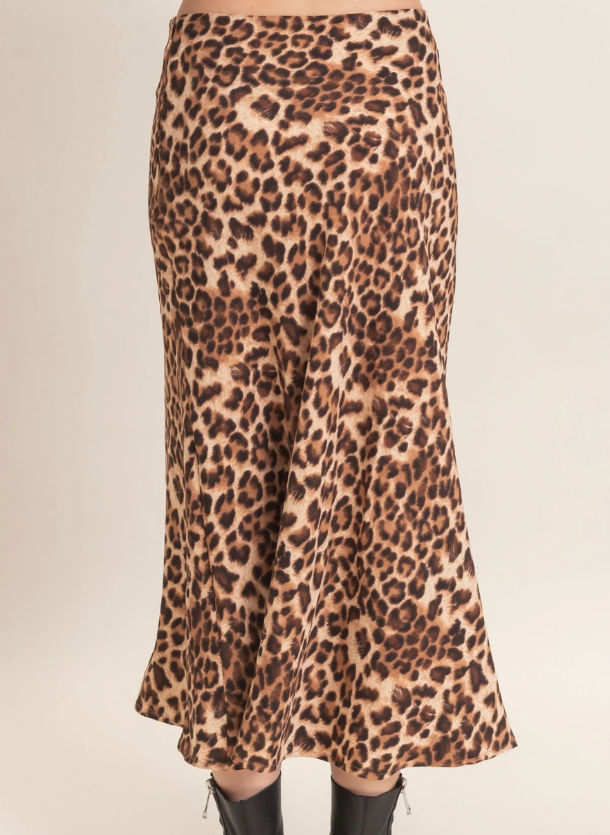 LEOPARD PRINT MIDI SKIRT
