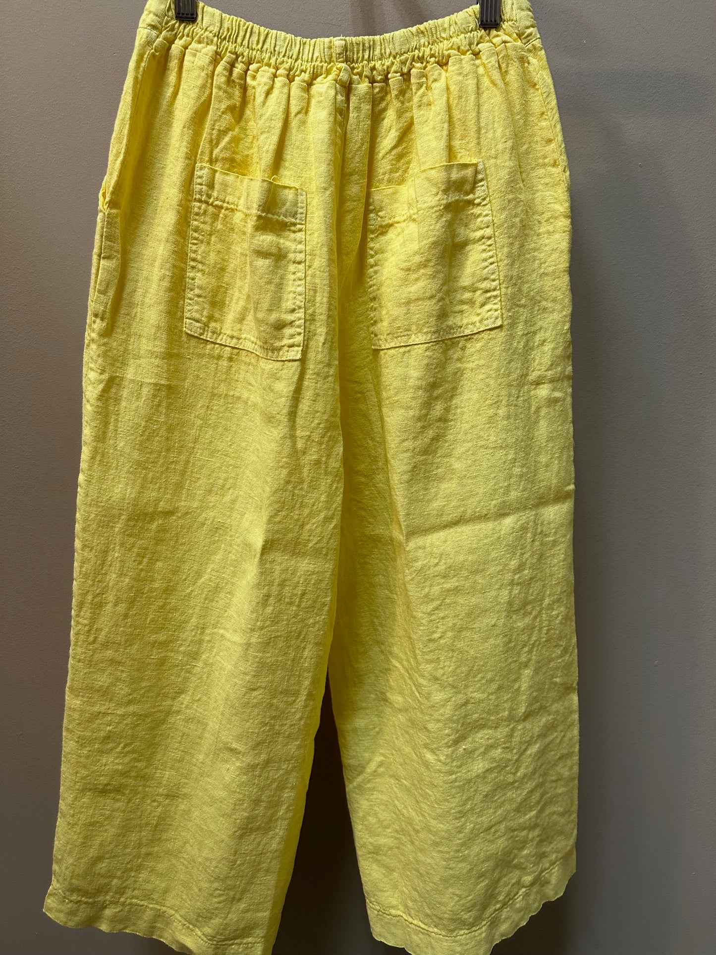 WIDE LEG LINEN GAUCHO TROUSER PANTS W/ POCKETS