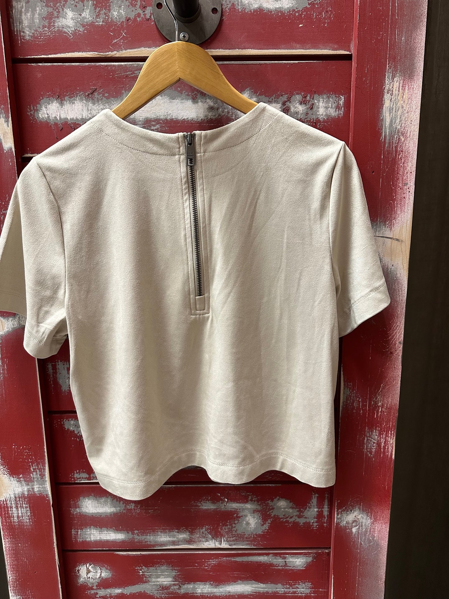EZRA STEVE MADDEN FAUX SUEDE TOP