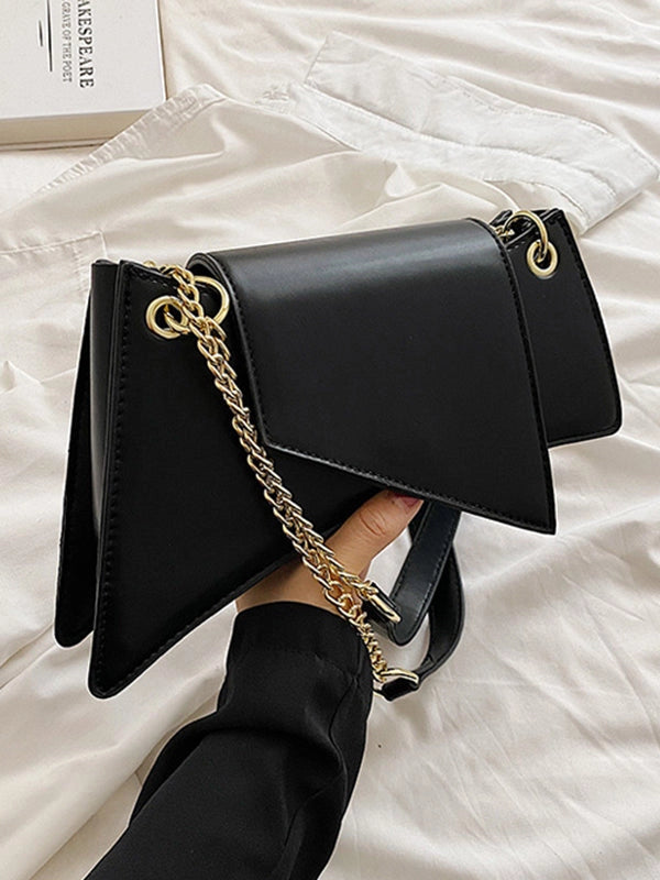 CHAIN GEOMETRIC ZIPPER HANDBAG