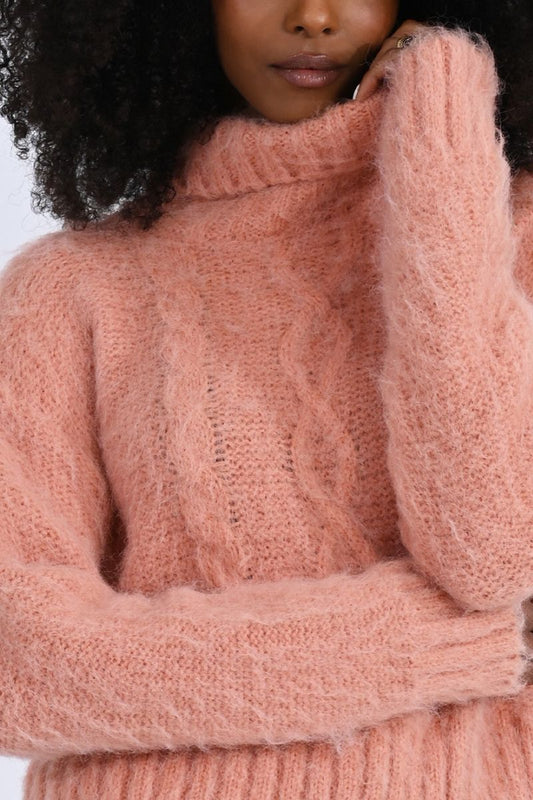 LOOSE FIT TURTLE NECK SOFT KNITTED SWEATER