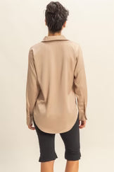 CLASSIC BUTTON DOWN SATIN BLOUSE