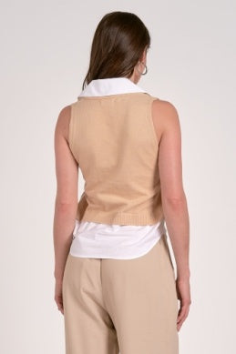 LIGHT WEIGHT KNIT V NECK SWEATER VEST