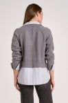 LONG SLEEVE KNIT SWEATER LAYERED LOOK UNDER BLOUSE