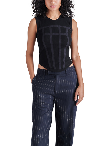 SLEEVELESS TANK W/STRIPE DESIGN