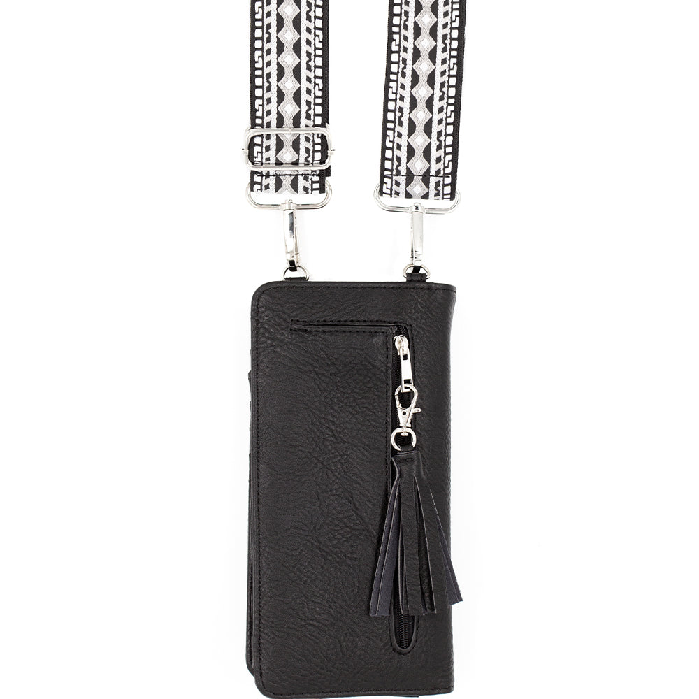CROSSBODY W/GUITAR STRAP, RFID CARD SLOTS & PHONE POCKET