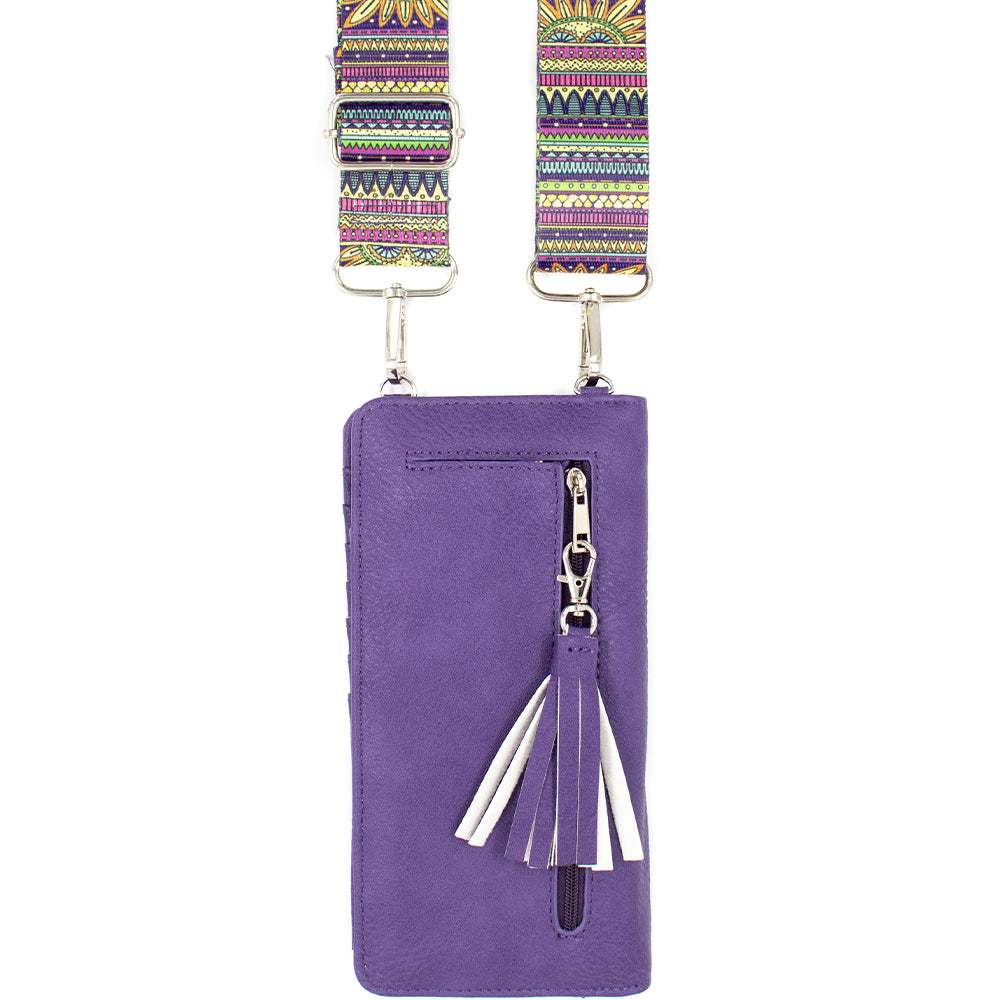 CROSSBODY W/GUITAR STRAP, RFID CARD SLOTS & PHONE POCKET