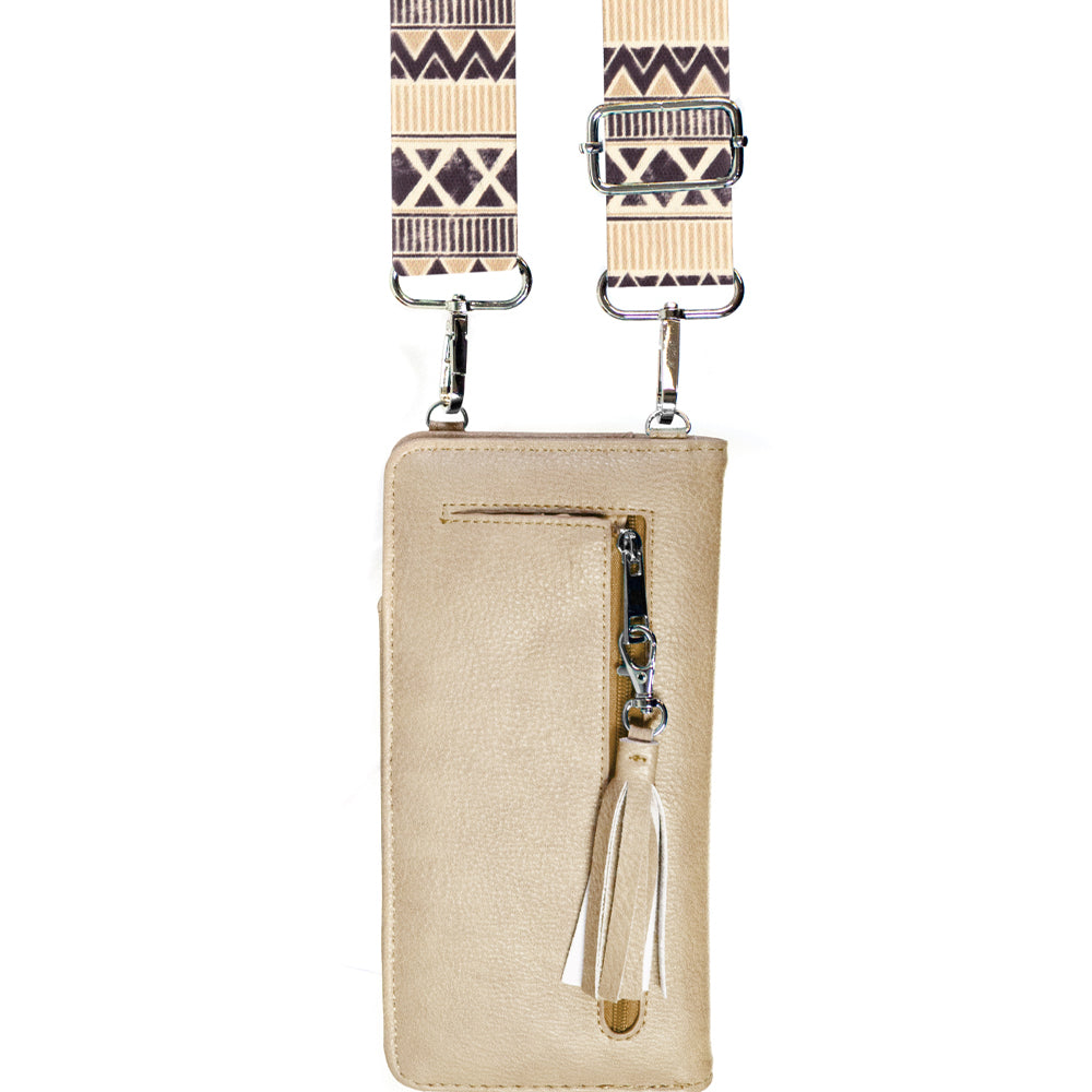 CROSSBODY W/GUITAR STRAP, RFID CARD SLOTS & PHONE POCKET