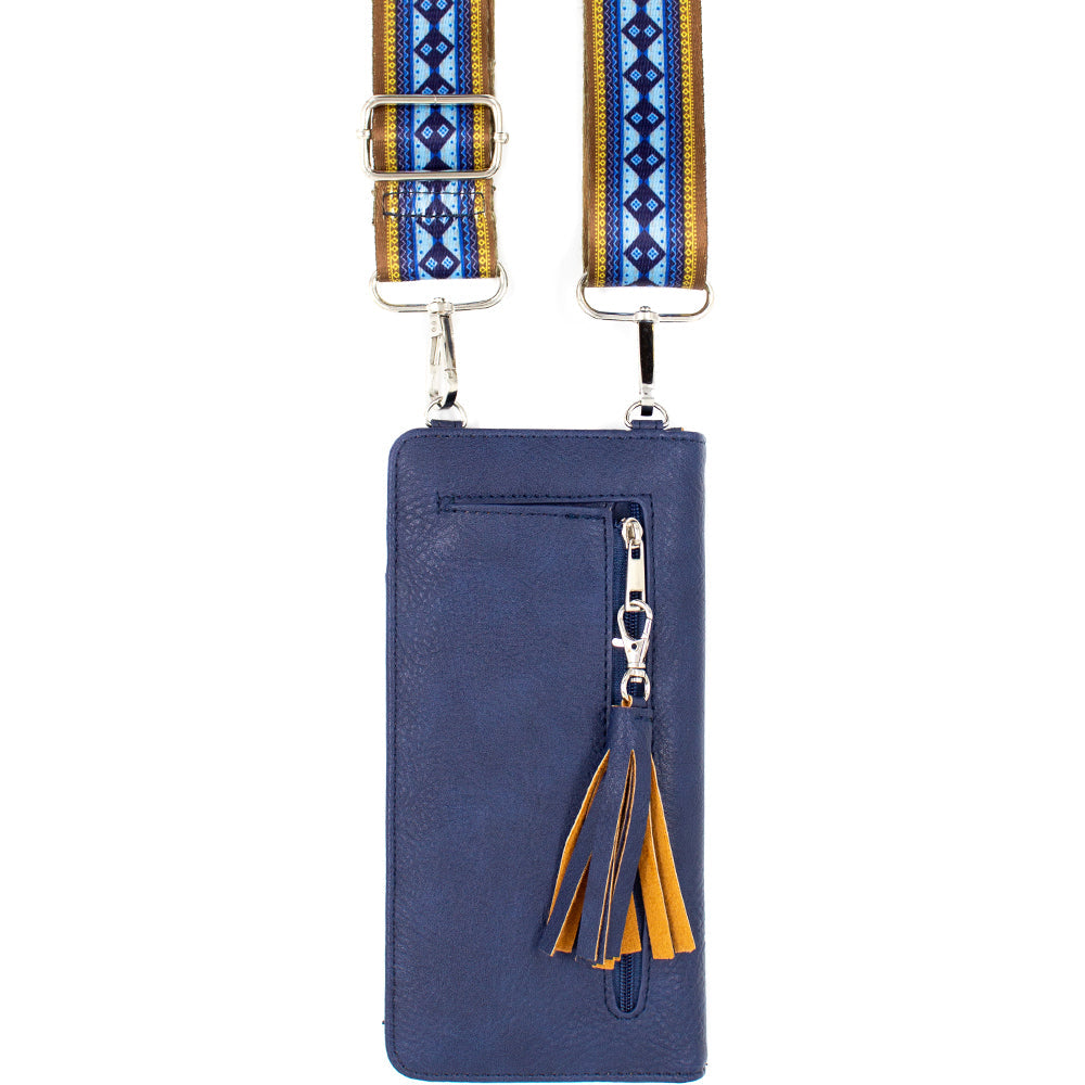 CROSSBODY W/GUITAR STRAP, RFID CARD SLOTS & PHONE POCKET