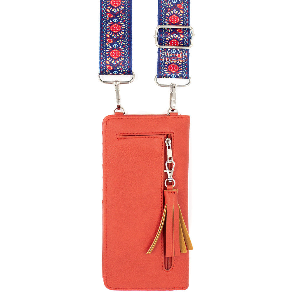 CROSSBODY W/GUITAR STRAP, RFID CARD SLOTS & PHONE POCKET