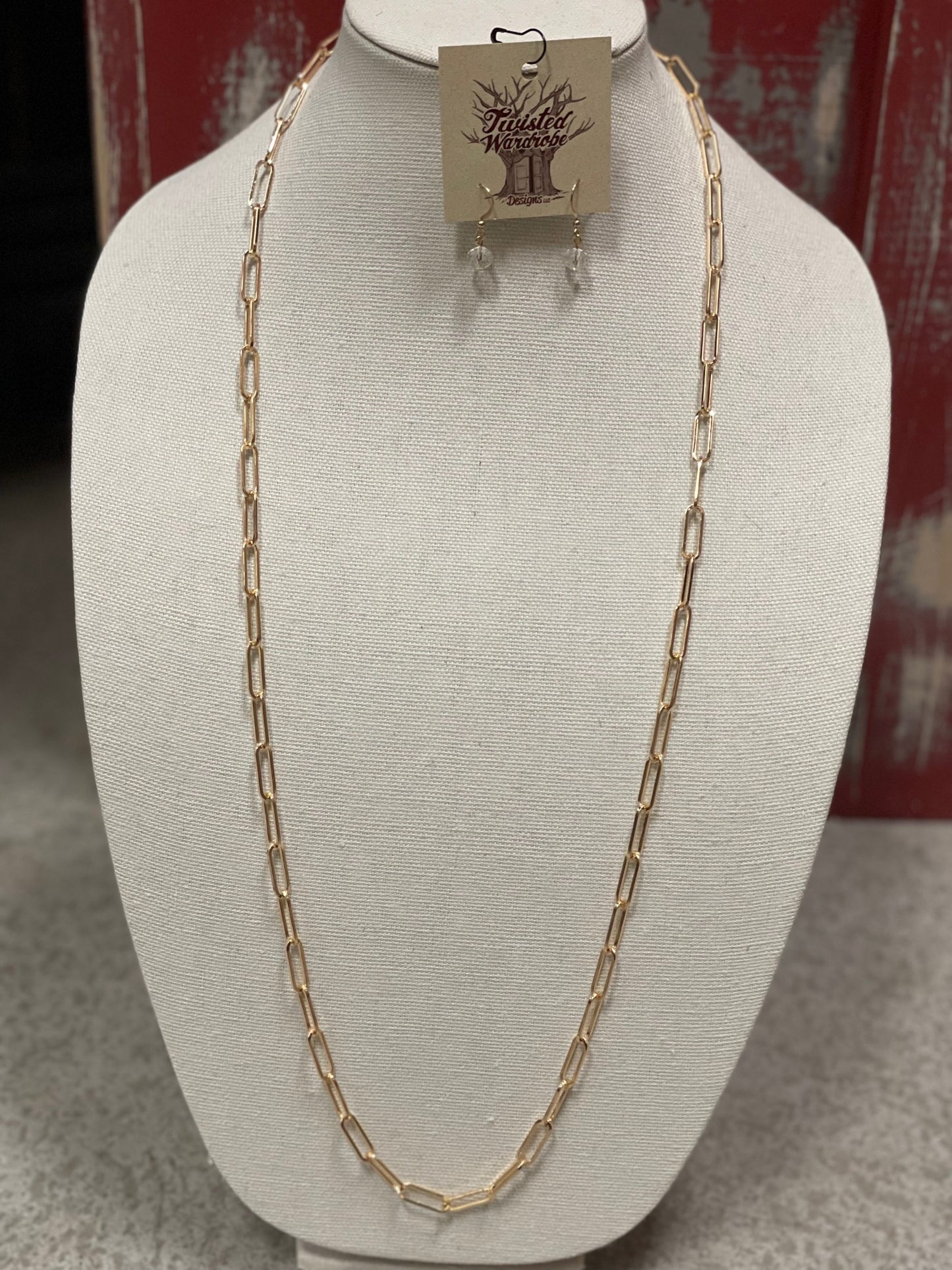 Paperclip Chain Necklace in Gold