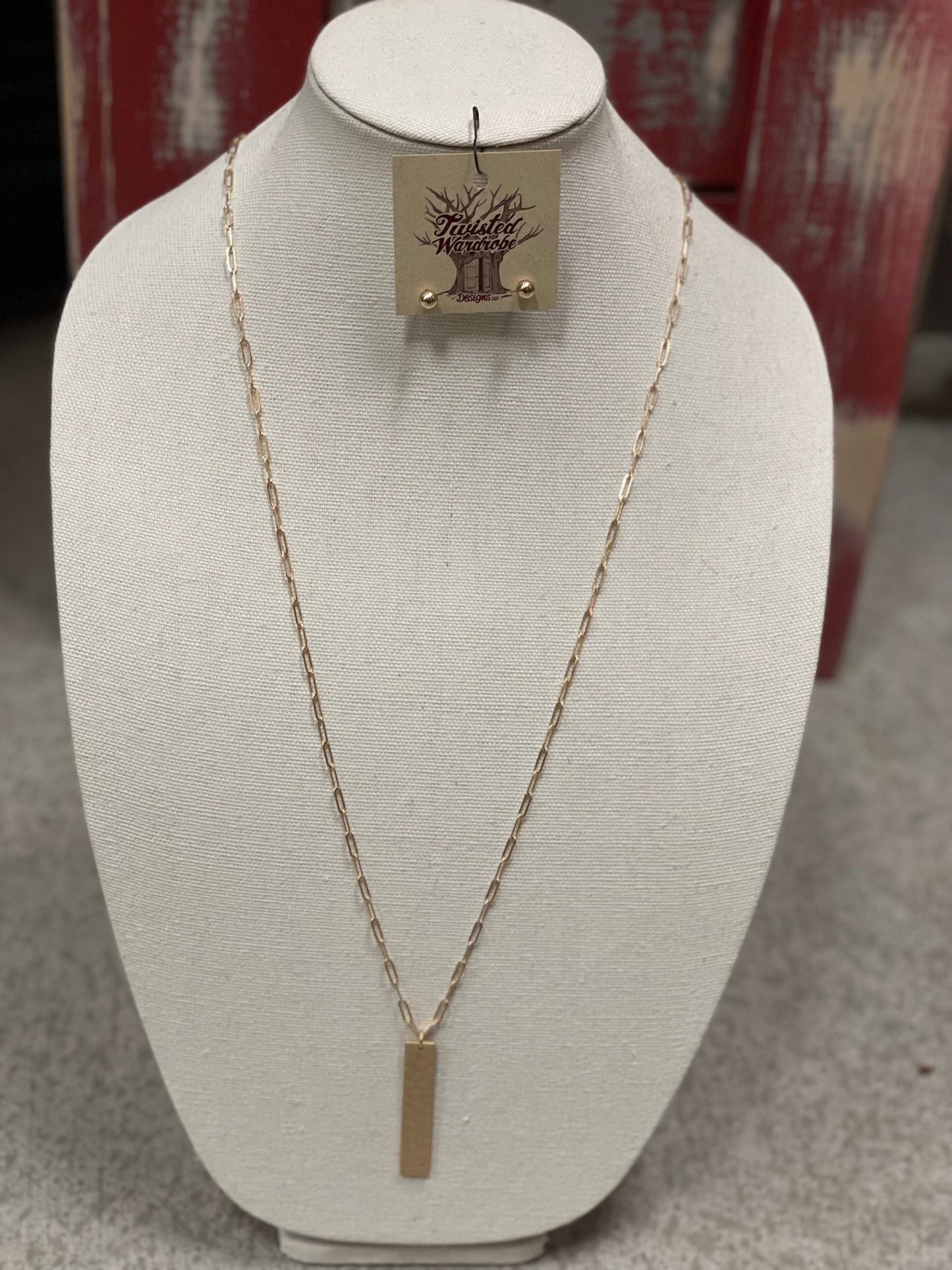 Rectangle Charm Necklace