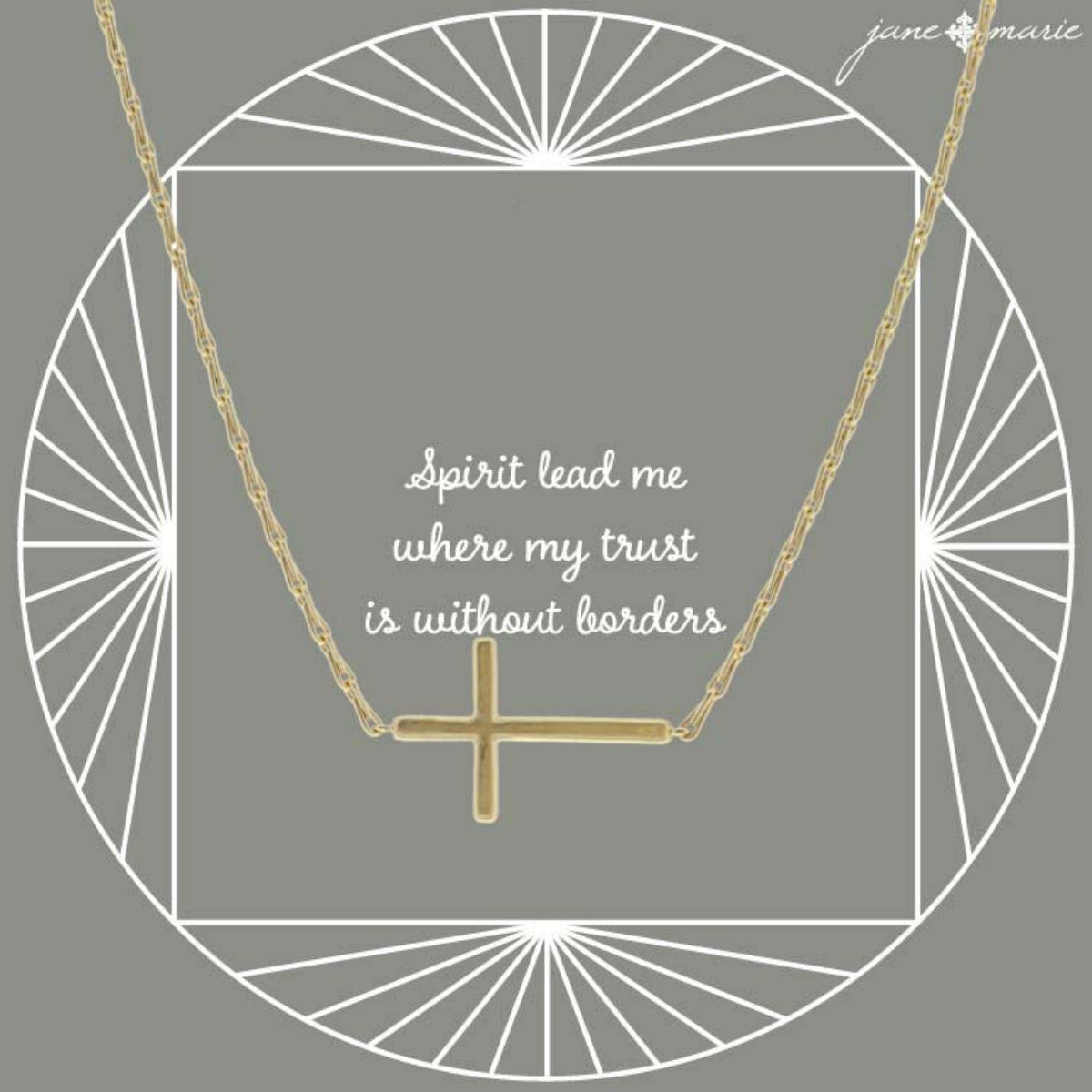 Gold Sideways Cross Necklace