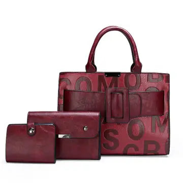 LETTER HANDBAG TOTE BAG 3-PIECE