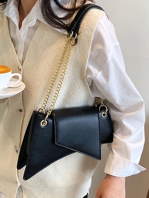 CHAIN GEOMETRIC ZIPPER HANDBAG