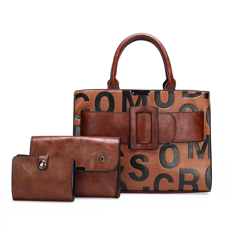 LETTER HANDBAG TOTE BAG 3-PIECE