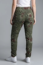FLOWER PULL ON CRINKLE PANT