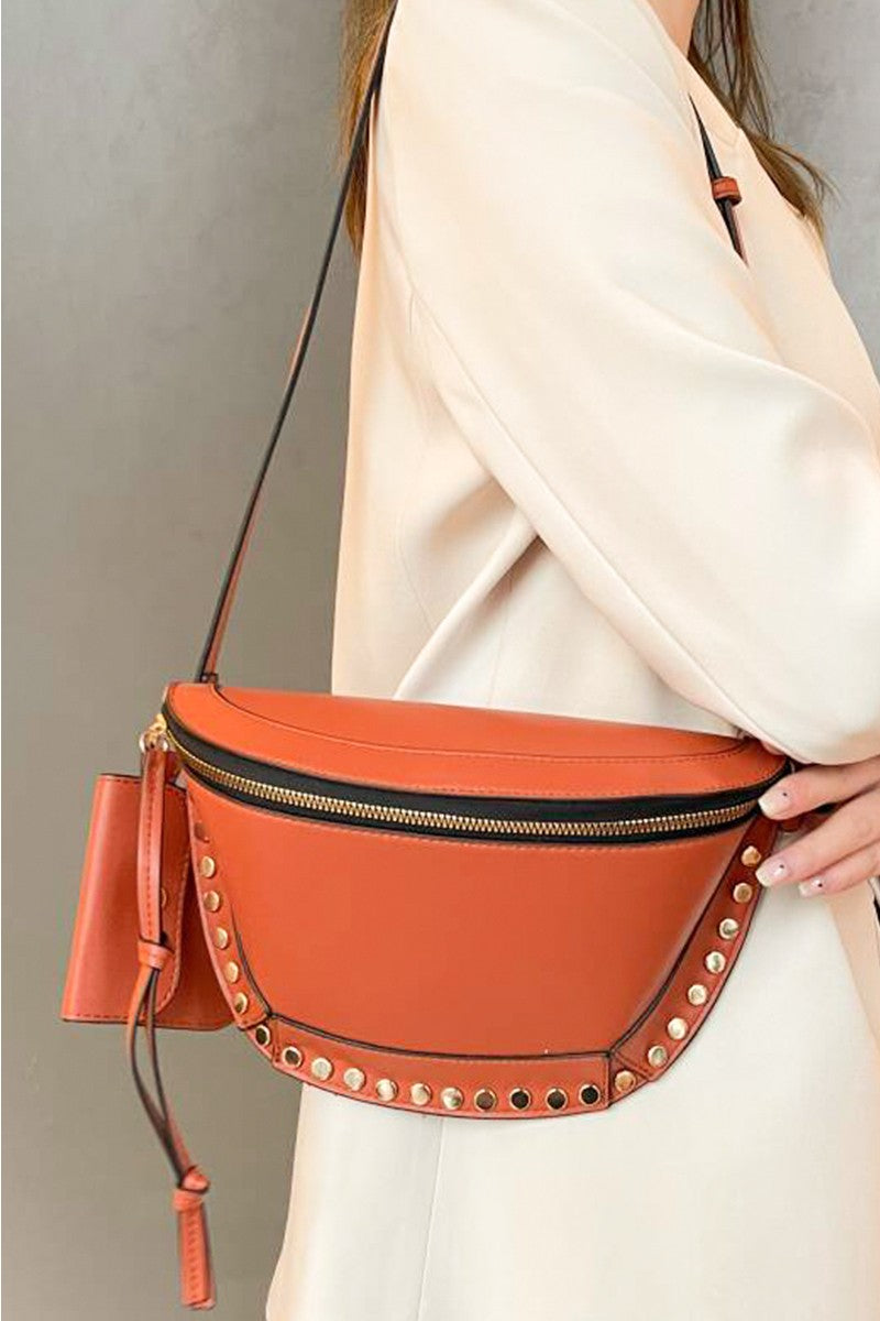 DUO STUDDED BUM CROSSBODY BAG & WALLET