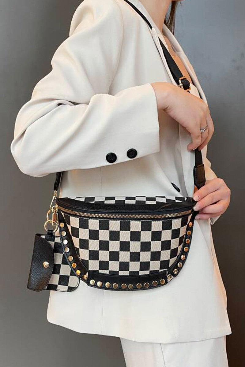 DUO STUDDED BUM CROSSBODY BAG & WALLET