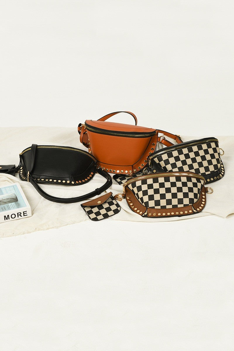 DUO STUDDED BUM CROSSBODY BAG & WALLET