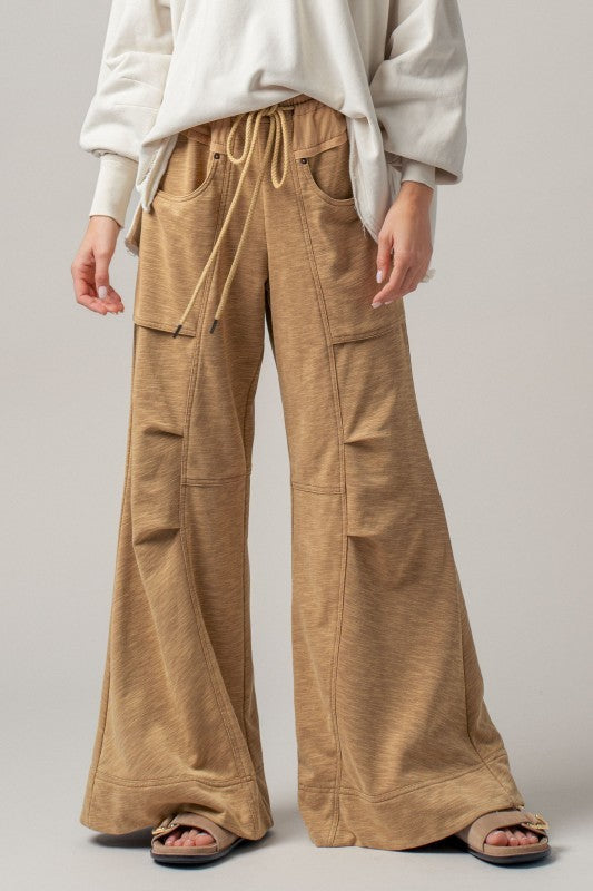 WIDE LEG CARGO LOUNGE PANTS