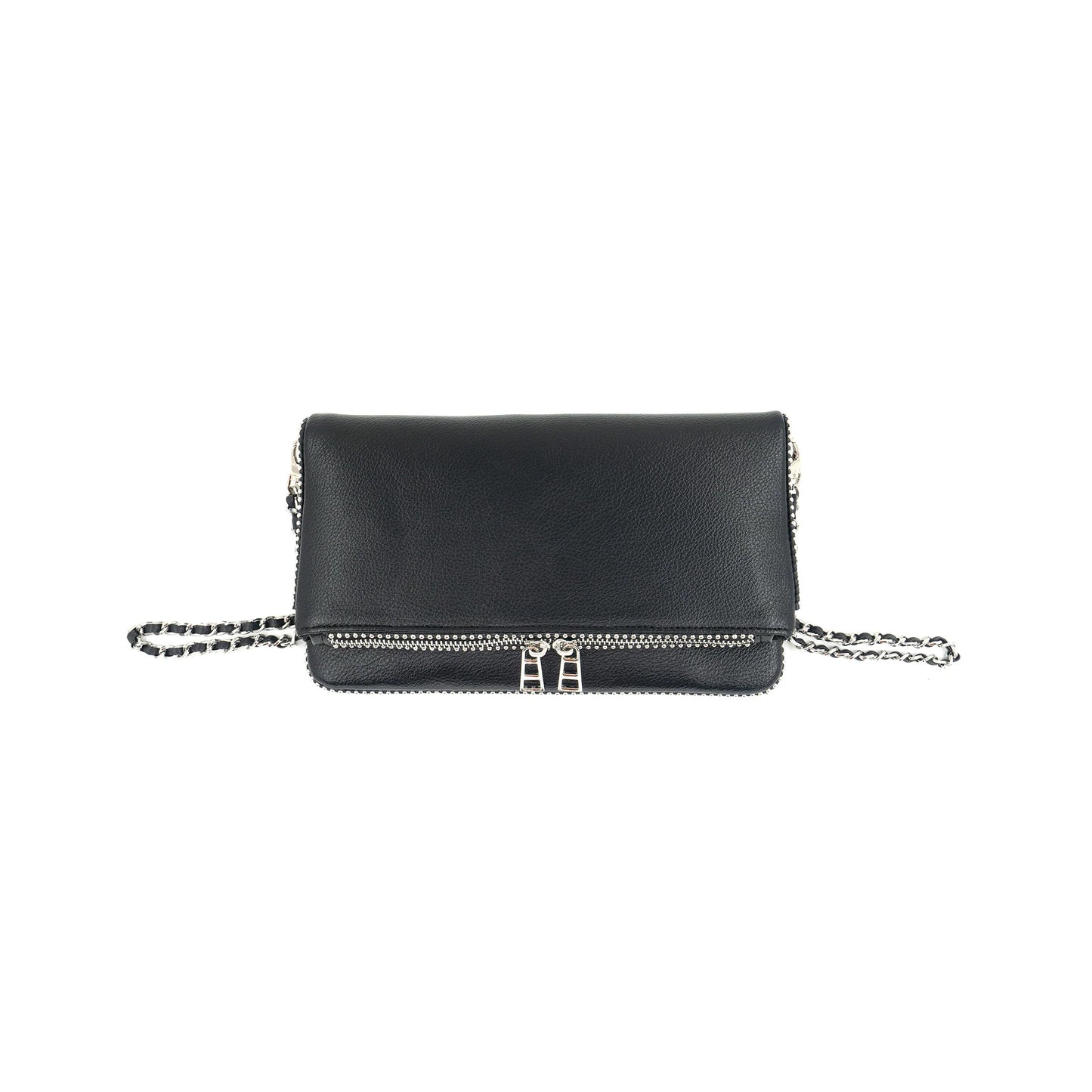 CROSSBODY BAG WITH CHAIN STRAP AND DUAL ZIPPER