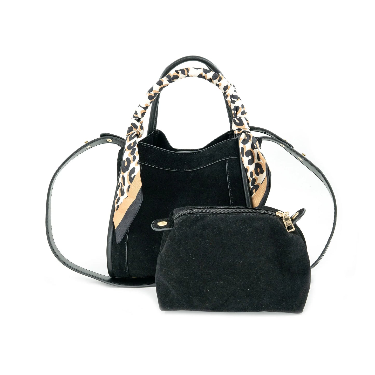 FAUX SUEDE CROSSBODY HANDBAG