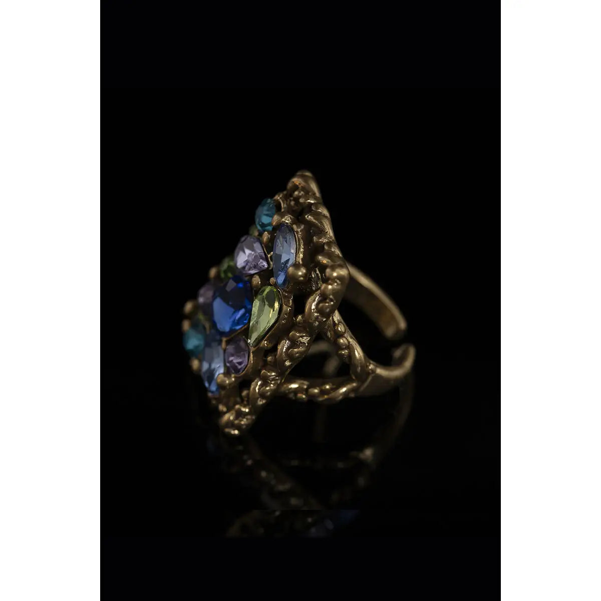 RHINESTONE ADJUSTABLE RING