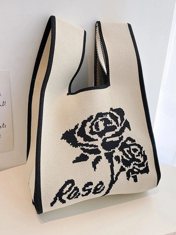 FLORAL WOVEN HANDBAG