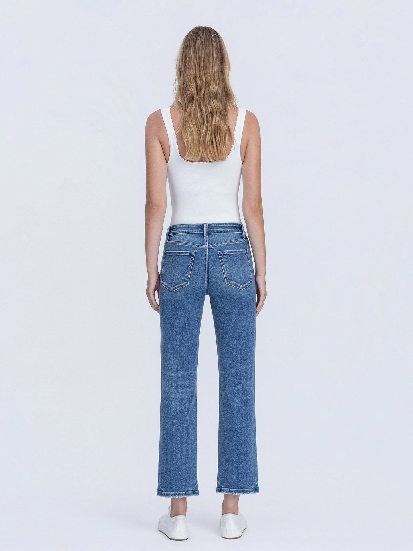 FLYING MONKEY MEDIUM WASH CROP STRAIGHT JEAN