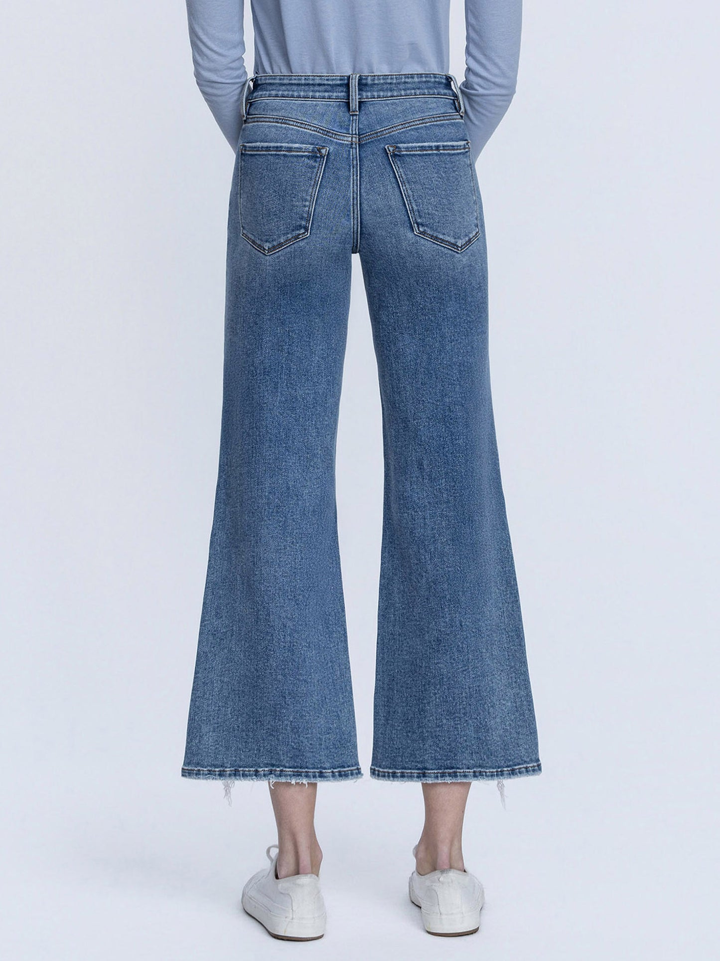FLYING MONKEY MID RISE CROP VINTAGE FLARE JEANS