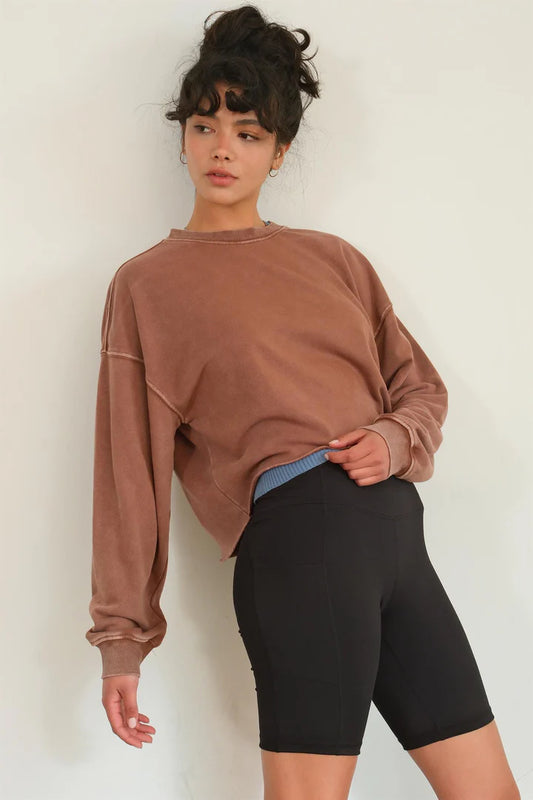 COMFY SWEATSHIRT WITH A ROUNDED NECKLINE, DROP SHOULDERS AND LONG SLEVES