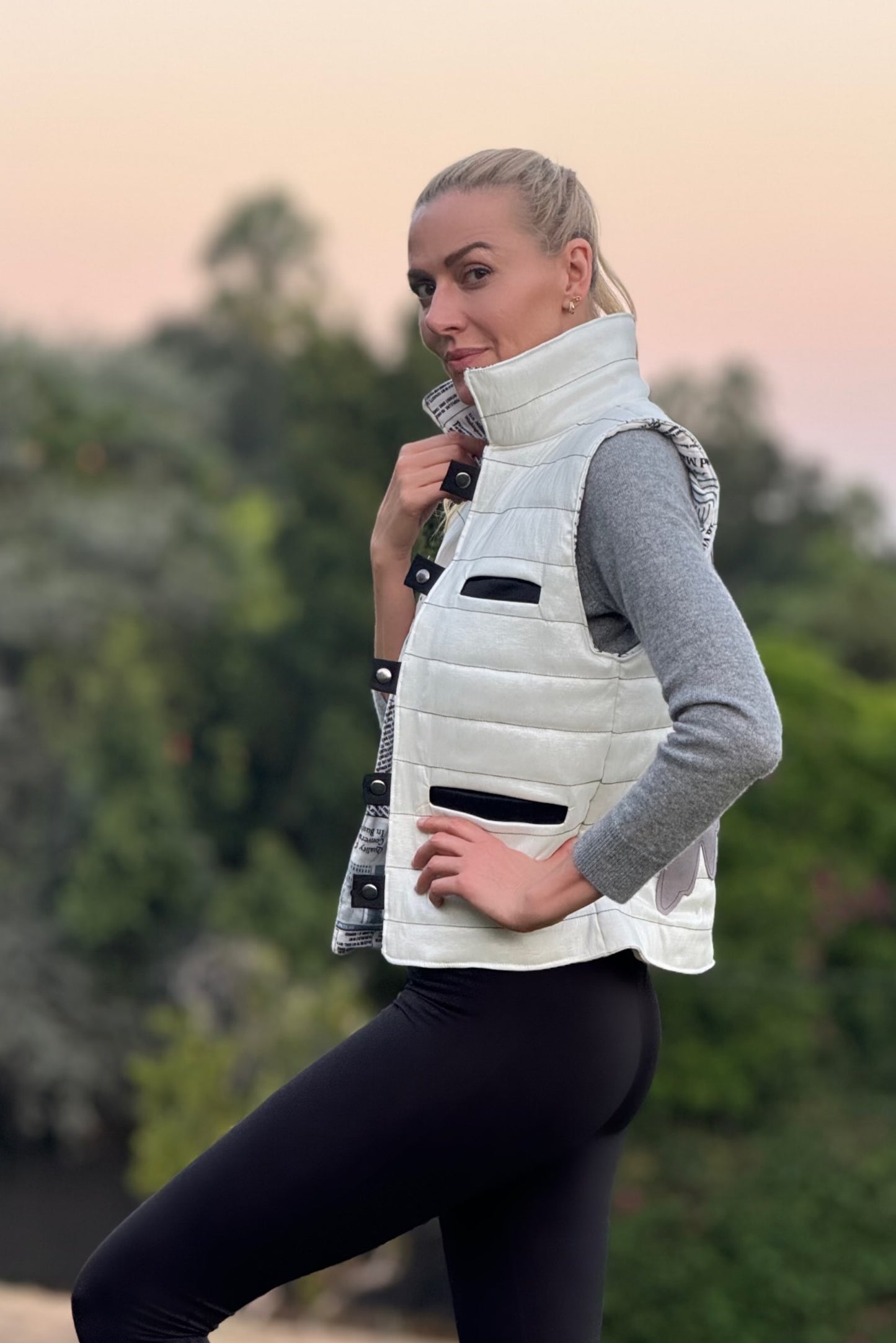 Angelic Reversible Hummingbird Puffer Vest