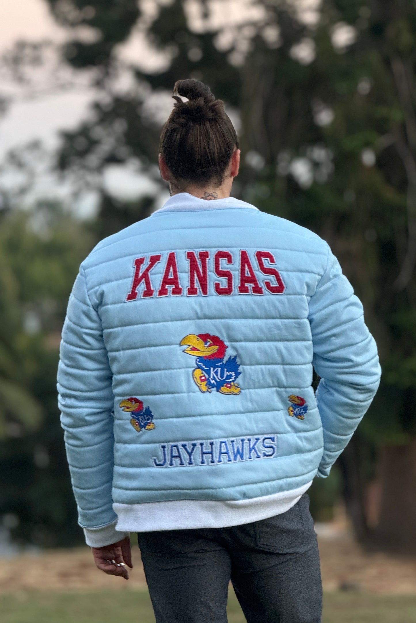 KU Jayhawks Puffer Bomber Jacket