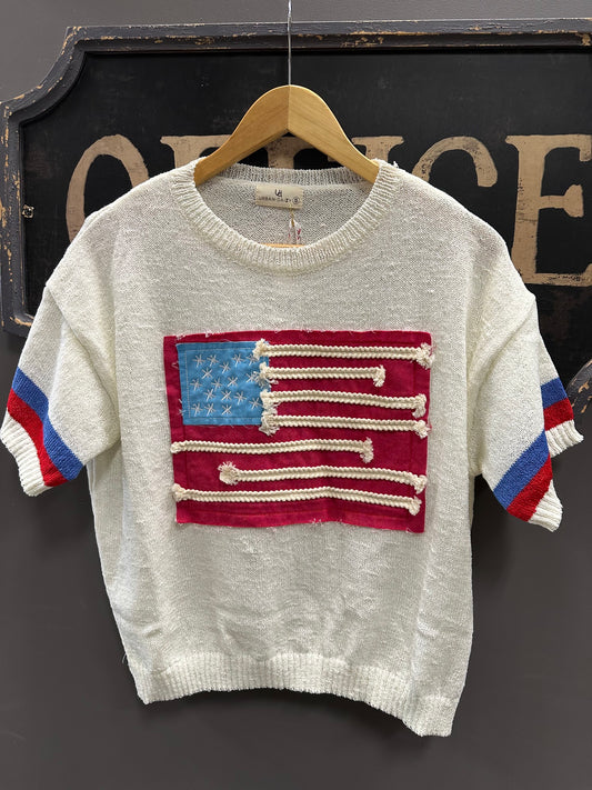 AMERICAN FLAG KNIT TOP